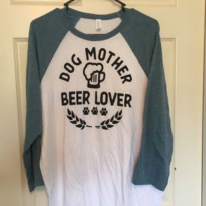 Dog Mother Beer Lover Graphic Raglan Shirt